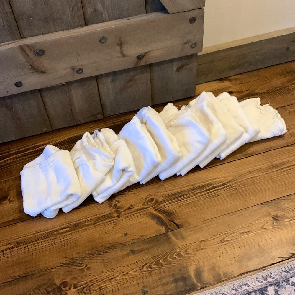10 organic cotton small cloth diapering inserts or burp cloths